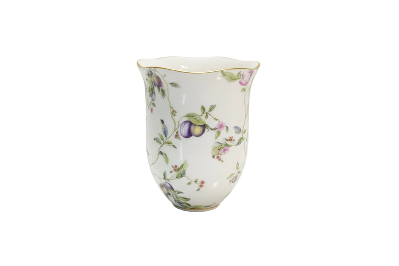 Wedgwood Sweet Plum Vase Fine Bone China Scalloped Rim Floral Gold Trim England|286889395179