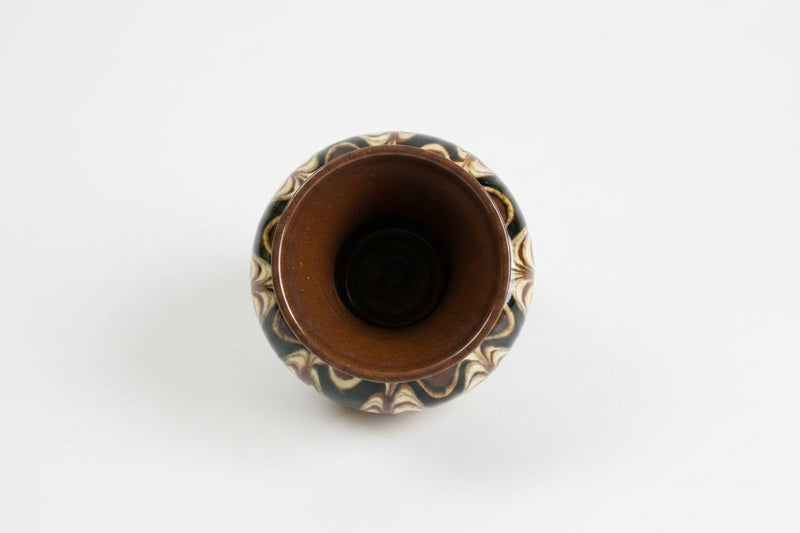Vintage Troyan Pottery Vase Tiny Bulgarian Folk Art Jug Brown Drip Glaze Small|286938163154