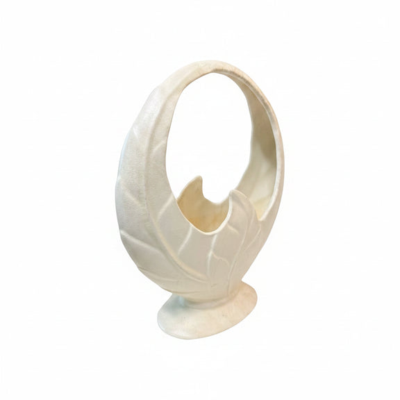 Vintage Beswick Ware Art Deco Cream Leaf Basket Vase Art Pottery Made in England|286915164672