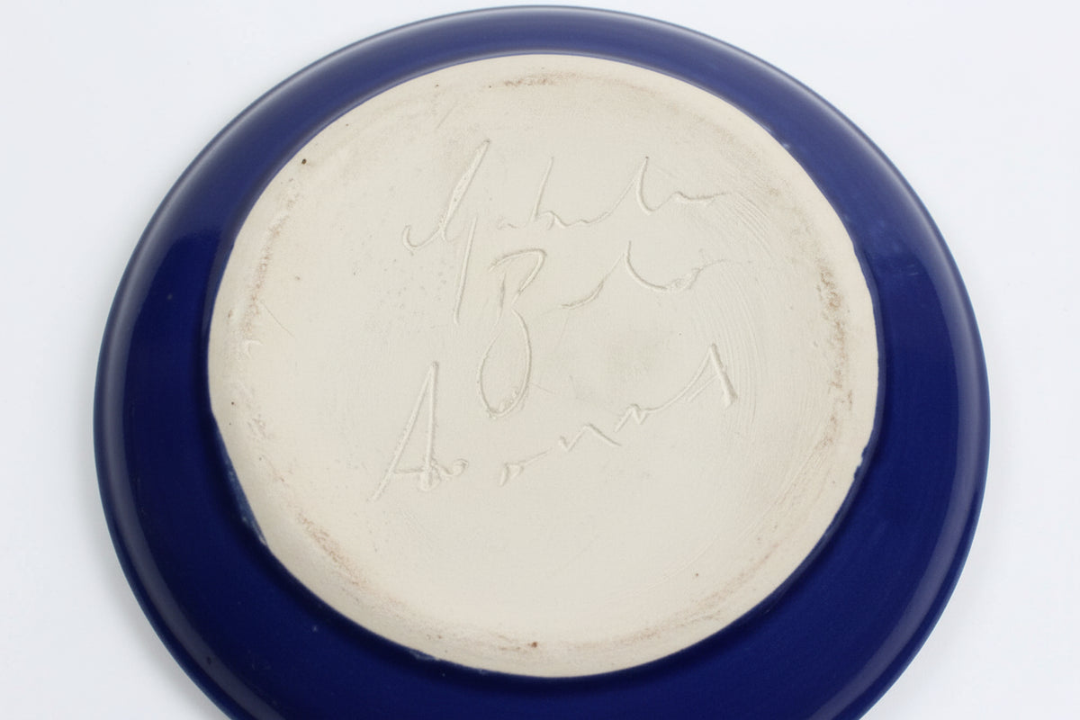 Vintage Australian Studio Art Pottery Vase Signed Gabrielle Brunsdon Cobalt Blue|286964303827