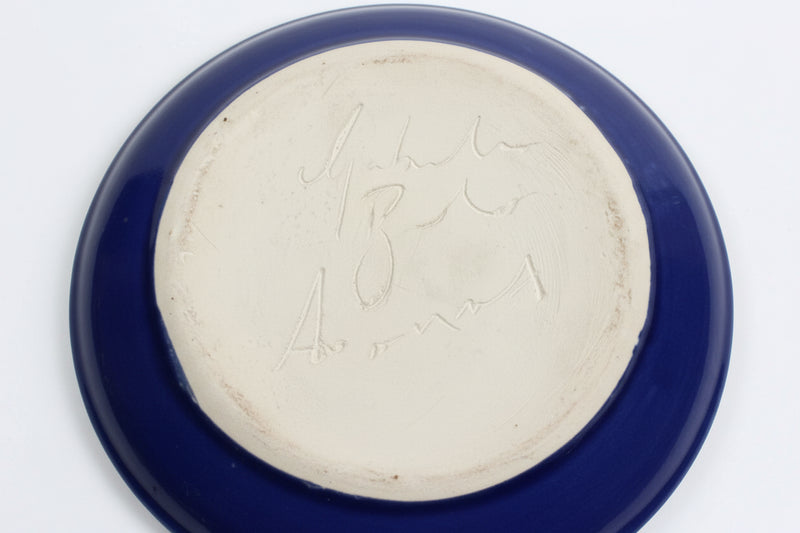 Vintage Australian Studio Art Pottery Vase Signed Gabrielle Brunsdon Cobalt Blue|286964303827