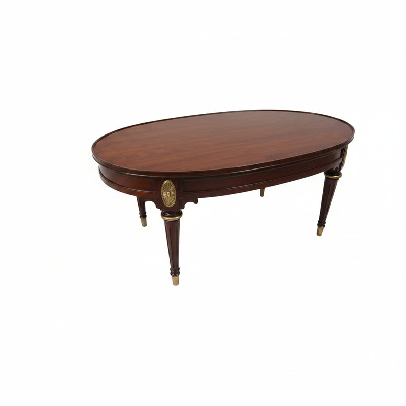 Vintage Louis XVI Neoclassical Style Oval Coffee Table|286932760316