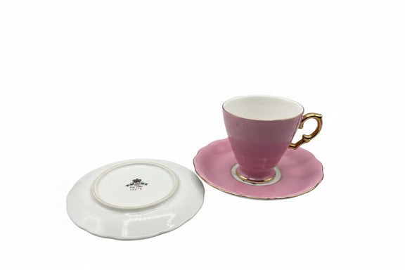 Vintage Saji Japan Tea Trio Cup Saucer Plate | Pink Rose Floral Gold Trim 10278|286882877887