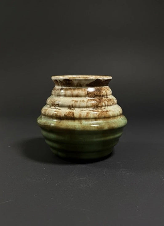Vintage 1930s Bennetts Adelaide Pottery Rippled Beehive Vase Art Deco Drip Glaze|286932605722