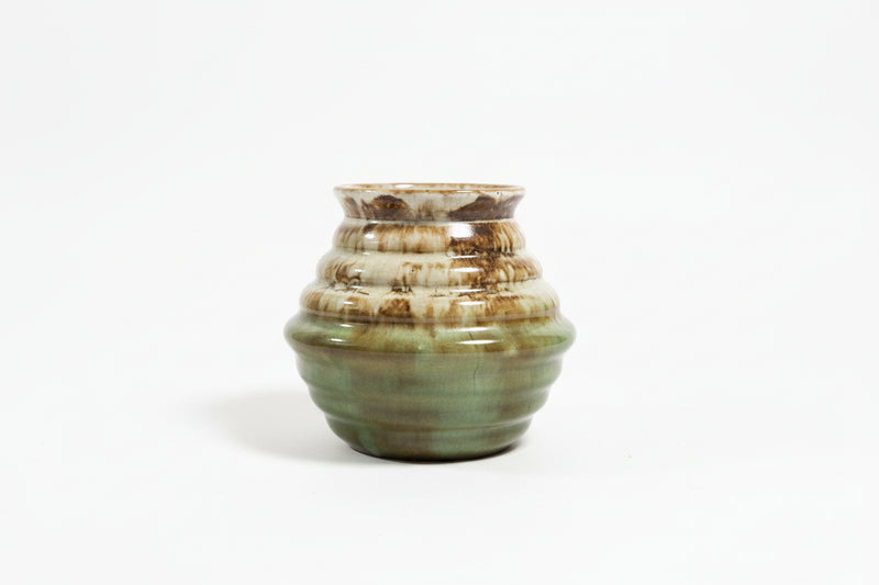 Vintage 1930s Bennetts Adelaide Pottery Rippled Beehive Vase Art Deco Drip Glaze|286932605722