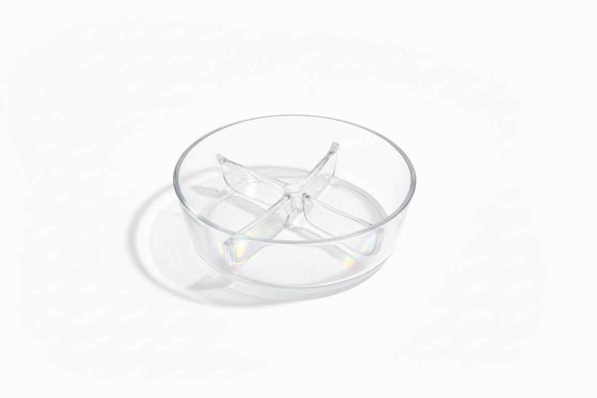 Vintage Royal Krona Sweden Divided Glass Serving Dish Bowl 4 Section MCM Scandi|286956493368