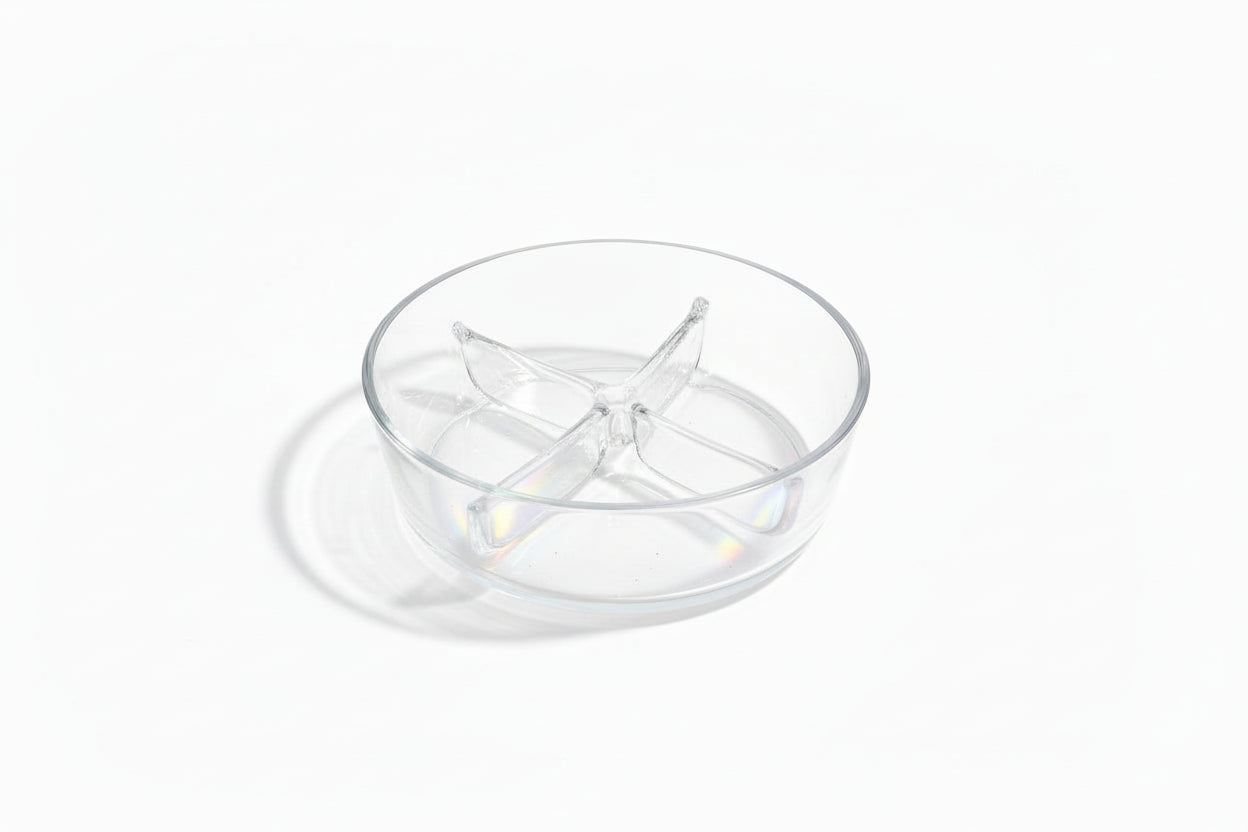 Vintage Royal Krona Sweden Divided Glass Serving Dish Bowl 4 Section MCM Scandi|286956493368