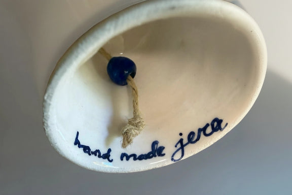Vintage Blue & White Ceramic Hand Painted Bell Figurine Pottery Dutch Style|286939951486