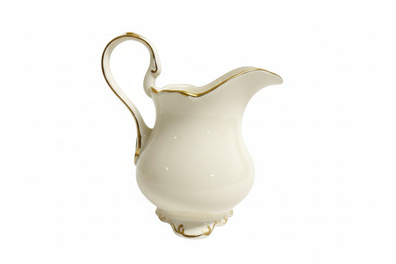 Trent & Dunne Homewares Elegant Cream Ceramic Tea Set 9pc Service With Gold Trim|286993012932