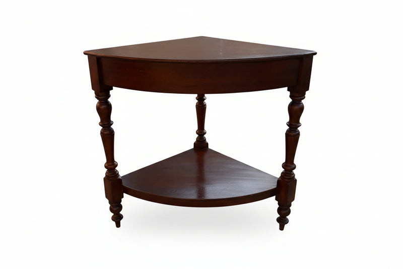 Victorian / Colonial Mahogany Corner Wash Stand Table with Bobbin Legs|286985606962