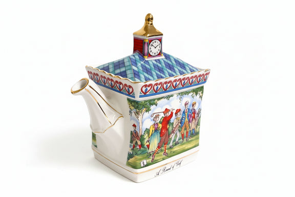Vintage Sadler "A Round of Golf" Cube Teapot Clock Tower Lid Championship Series|286922259137