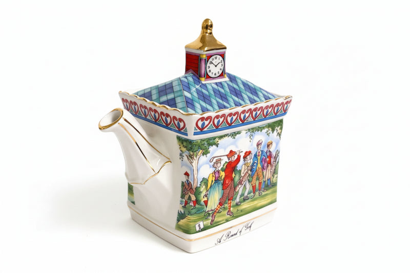 Vintage Sadler "A Round of Golf" Cube Teapot Clock Tower Lid Championship Series|286922259137