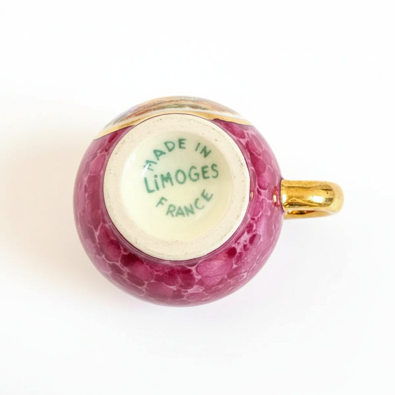 Miniature Limoges Porcelain Creamer  with Courting Couple Reserve|286907864123