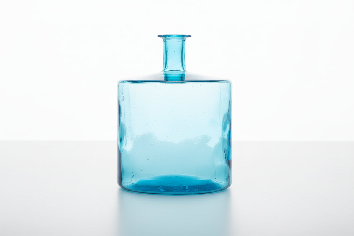 DecMode 17" Spanish Bottleneck Teal Recycled Glass Vase|286844297926