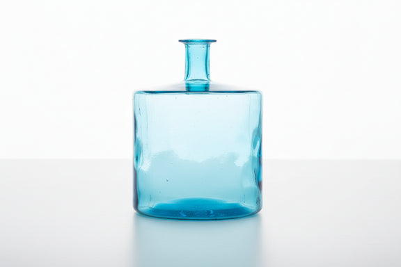 DecMode 17" Spanish Bottleneck Teal Recycled Glass Vase|286844297926
