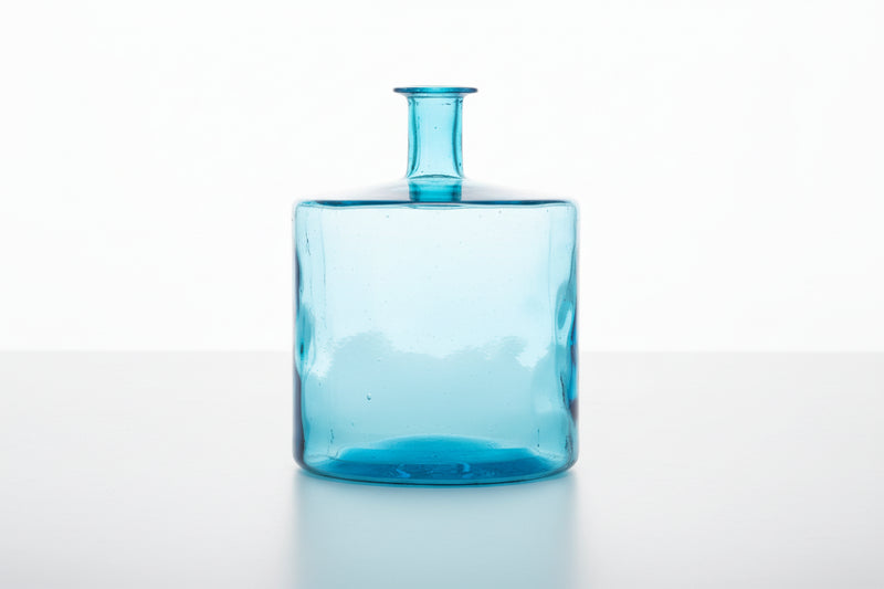 DecMode 17" Spanish Bottleneck Teal Recycled Glass Vase|286844297926