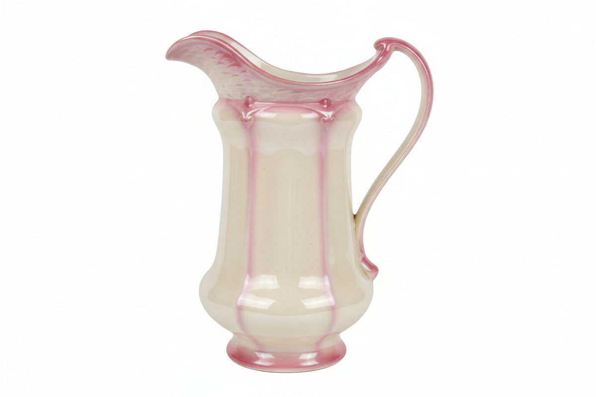 Vintage Burleigh Ware Jug Pitcher Pink & Cream Dripping Glaze England|286940857067