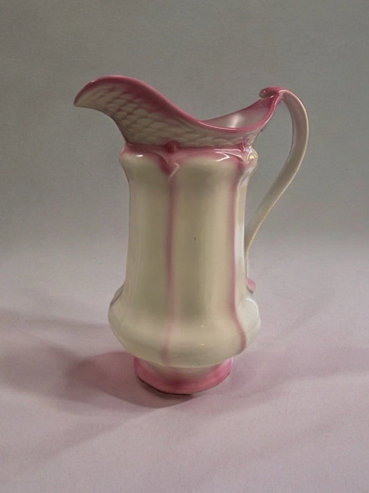 Vintage Burleigh Ware Jug Pitcher Pink & Cream Dripping Glaze England|286940857067