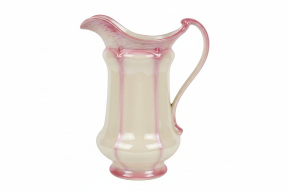 Vintage Burleigh Ware Jug Pitcher Pink & Cream Dripping Glaze England|286940857067