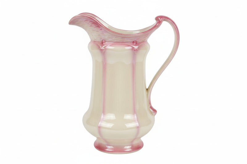 Vintage Burleigh Ware Jug Pitcher Pink & Cream Dripping Glaze England|286940857067