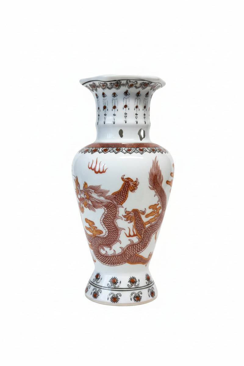 Iron-Red Dragon Baluster Vase with Apocryphal Qianlong Mark"|286880146788
