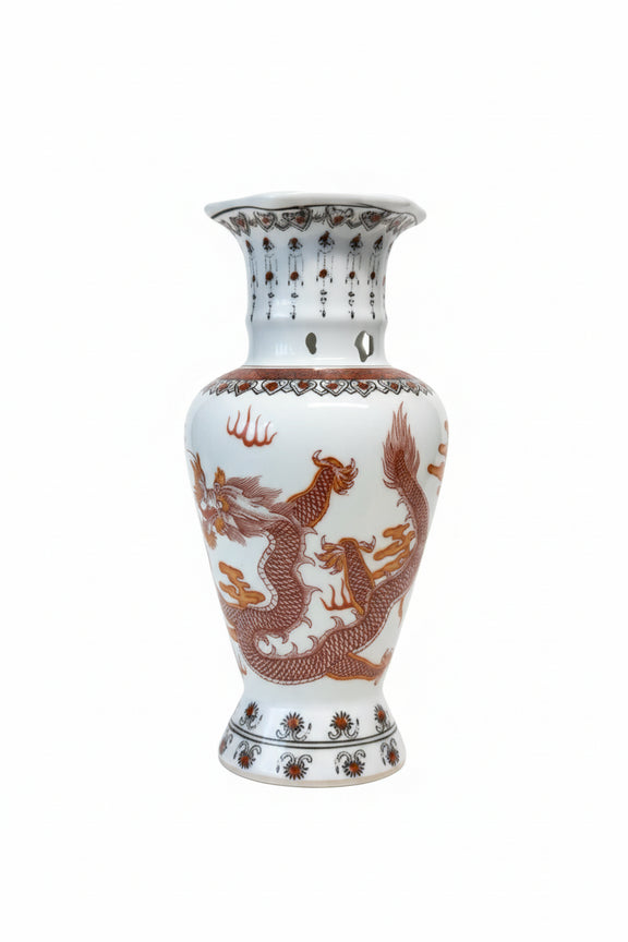 Iron-Red Dragon Baluster Vase with Apocryphal Qianlong Mark"|286880146788
