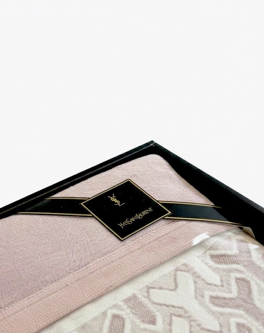 Yves Saint Laurent YSL Cotton Blanket / Throw Pink Y Pattern Shinkyo-Men|286969612441