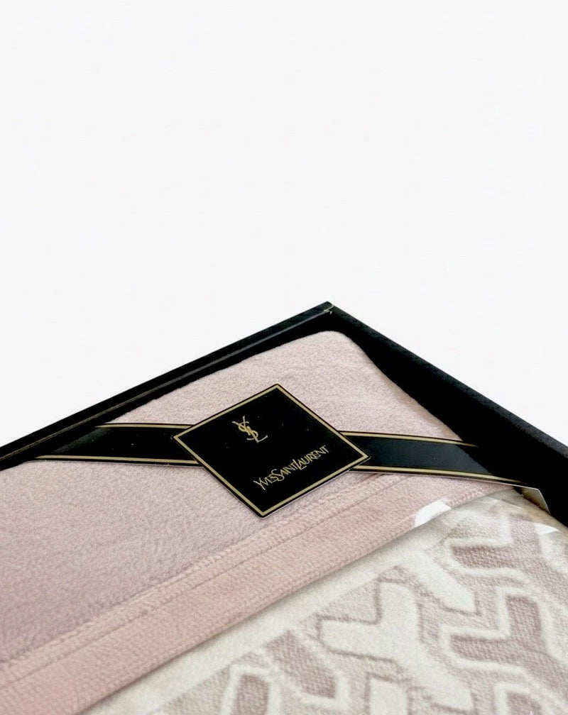Yves Saint Laurent YSL Cotton Blanket / Throw Pink Y Pattern Shinkyo-Men|286969612441