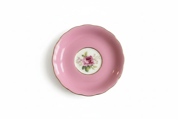Vintage Saji Japan Tea Trio Cup Saucer Plate | Pink Rose Floral Gold Trim 10278|286882877887