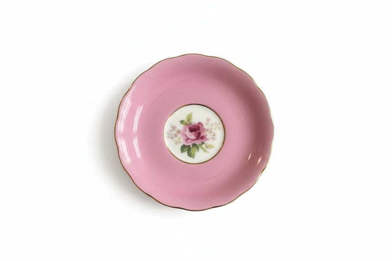 Vintage Saji Japan Tea Trio Cup Saucer Plate | Pink Rose Floral Gold Trim 10278|286882877887