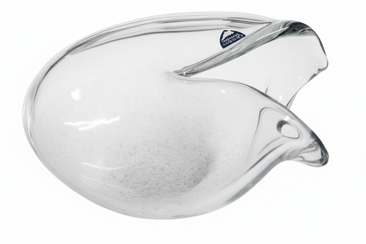 Orrefors Sweden Crystal Cora Bowl- Lars Hellsten Handmade Art Glass MCM|286941540852