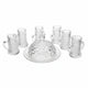 Vintage Diamond Cut Covered Butter Dish, Handled Mini Mugs Steins Pressed Glass|286958228825