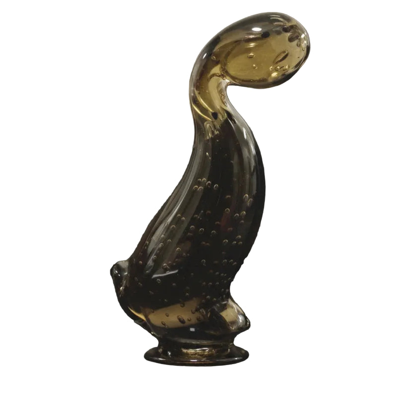 Vintage Murano Art Glass Bird Figurine - V. Nason & C. - Smoky Bullicante - 854g|286868484269