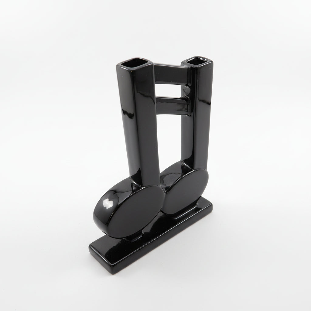 Fitz and Floyd Vintage Black Glazed Ceramic Music Note Bookend Made in Japan|286925769412