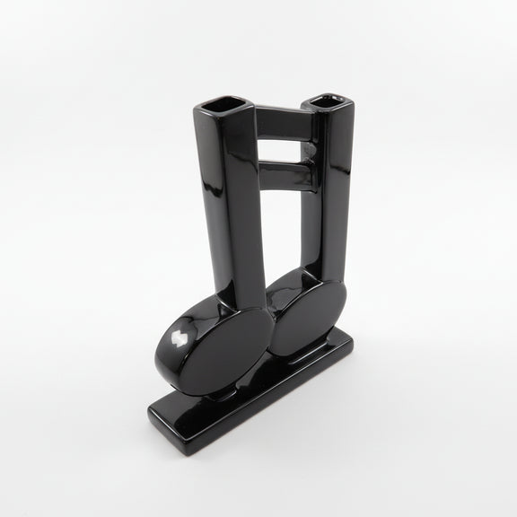Fitz and Floyd Vintage Black Glazed Ceramic Music Note Bookend Made in Japan|286925769412