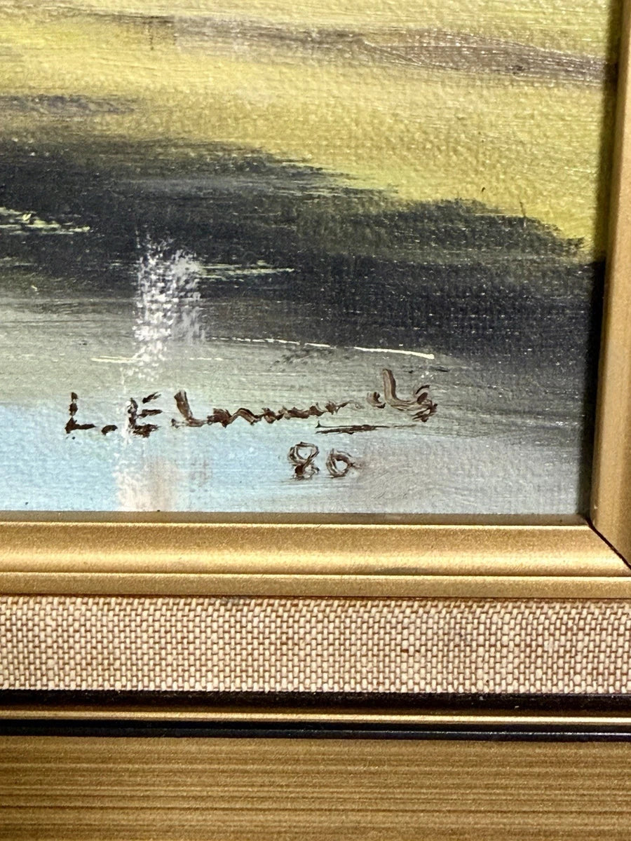 VINTAGE L. EDMUNDS Billabong Australian Landscape Oil Painting 1980|286968483985