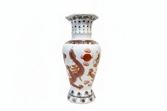 Iron-Red Dragon Baluster Vase with Apocryphal Qianlong Mark"|286880146788