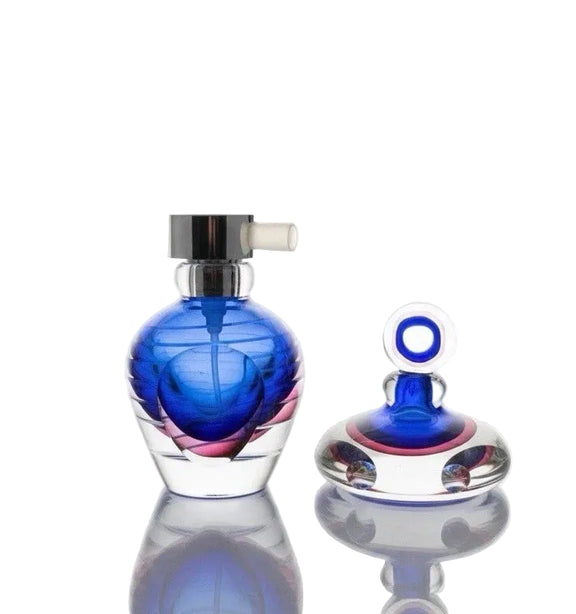 Fifth Avenue Crystal Sommerso Perfume Bottles - Set of 2 - Royal Blue & Magenta|287063967924