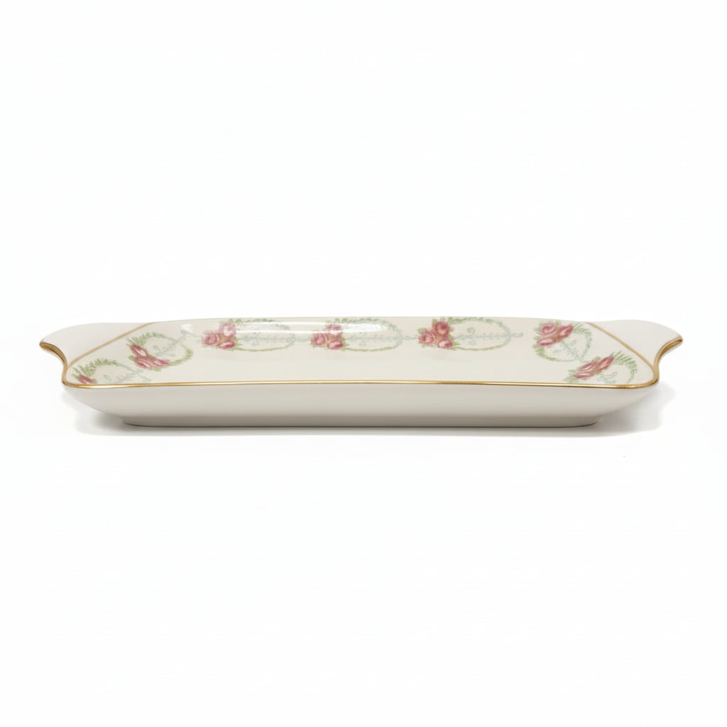 Grimwades Winton Ware Sandwich Tray Platter Pink Roses Green Swag Stoke on Trent|286939994870