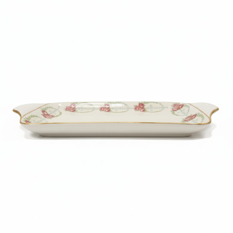 Grimwades Winton Ware Sandwich Tray Platter Pink Roses Green Swag Stoke on Trent|286939994870