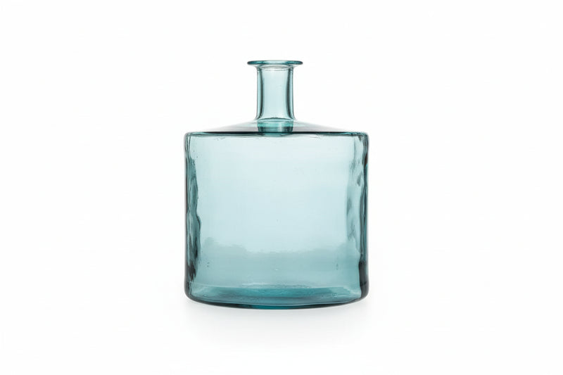 DecMode 17" Spanish Bottleneck Teal Recycled Glass Vase|286844297926