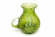 Vintage MCM Green Art Glass Pitcher - Hand Blown Optic Swirl Ribbed - Chartreuse|286884793100