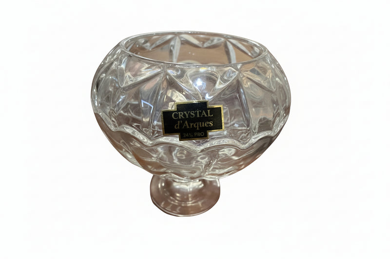 Vintage Bohemia Crystal Lidded Candy Dish | Cut Glass Pedestal Compote|286917408209