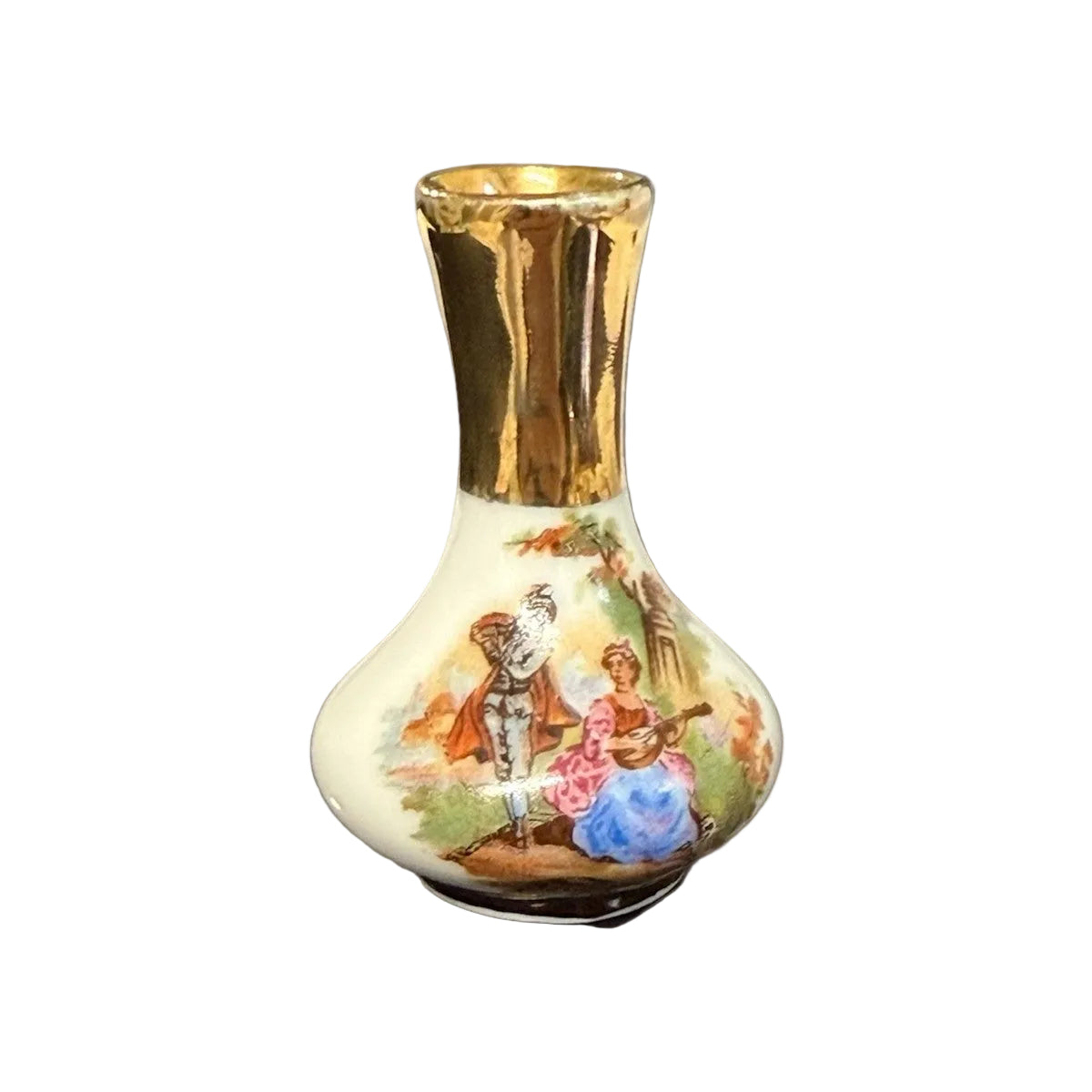 Miniature Rococo Courtship Vase Limoge|286907851854
