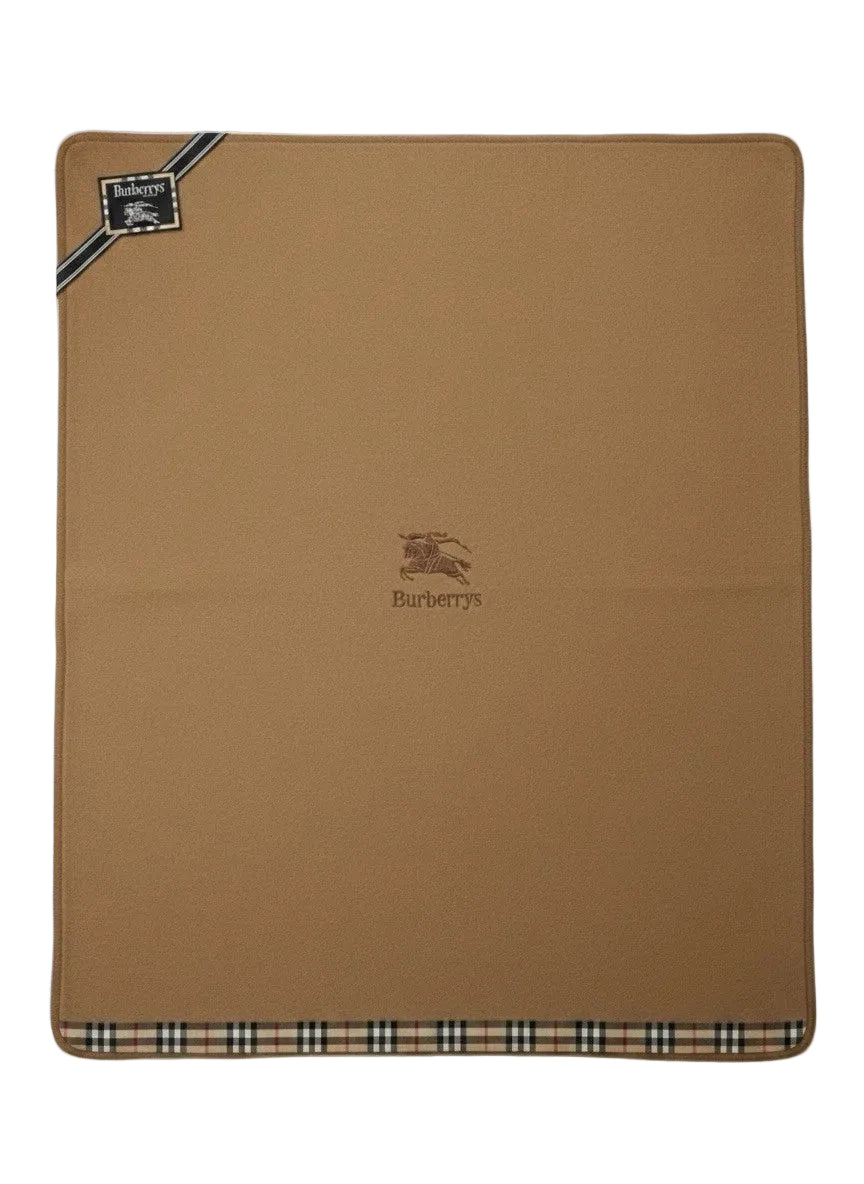VINTAGE Burberrys of London 100% WOOL Blanket Throw Nova Check Tan Box NISHIKAWA|286968593202