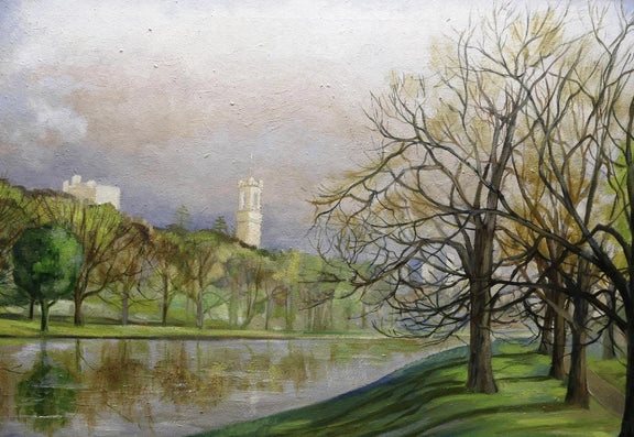 PAUL KATHNER OAM Original Oil Painting - Windsor Castle Landscape- Signed|286969521291