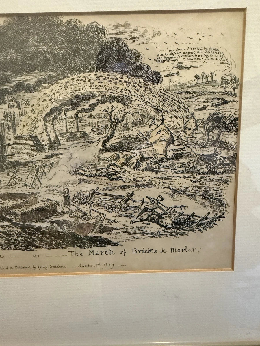 Rare George Cruikshank 1829 Satirical Print: "London Going Out of Town|286970263914