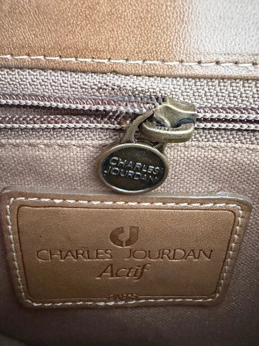 Vintage CHARLES JOURDAN Actif Clutch Actif Paris Logo Pouch Handbag 80s/90s|286861284907