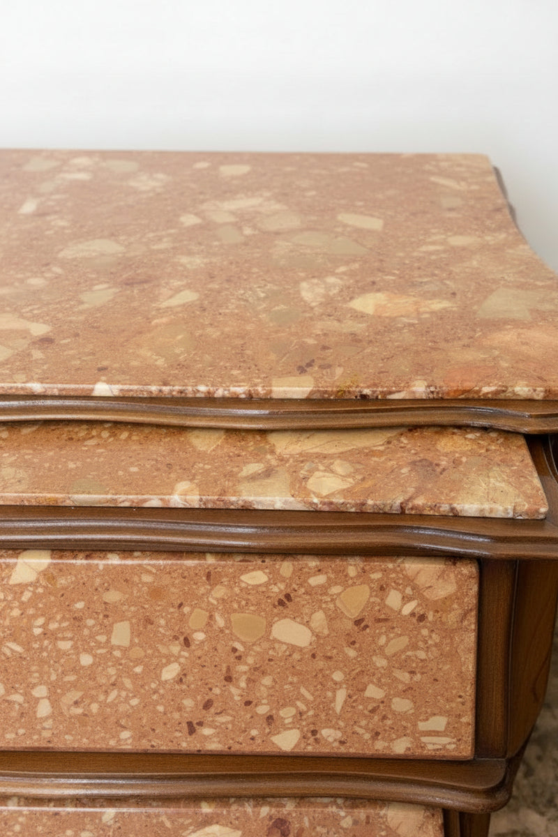 Louis XV Style Nesting Tables Marble Tops Wood Cabriole Legs Set Of 3|286932762414