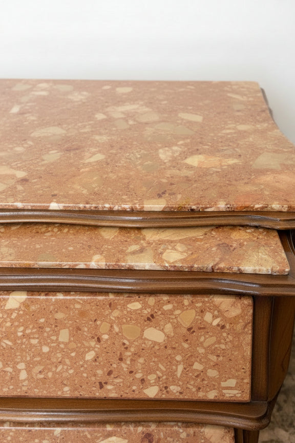 Louis XV Style Nesting Tables Marble Tops Wood Cabriole Legs Set Of 3|286932762414